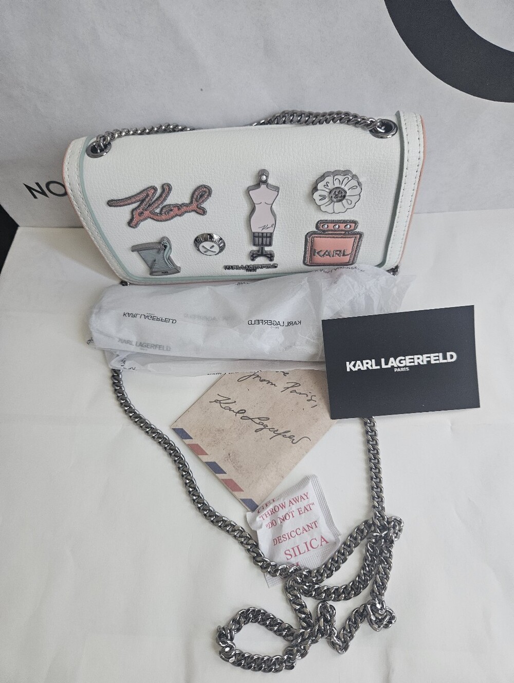 Karl Lagerfeld Paris Kosette Shoulder Bag With Oversized Fashion Pins